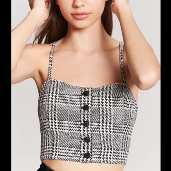 Forever 21 Tops - Button Crop Top